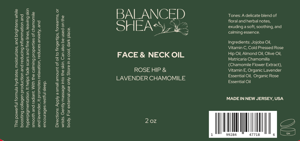 Rose Hip and Lavender Chamomile Face & Neck Oil