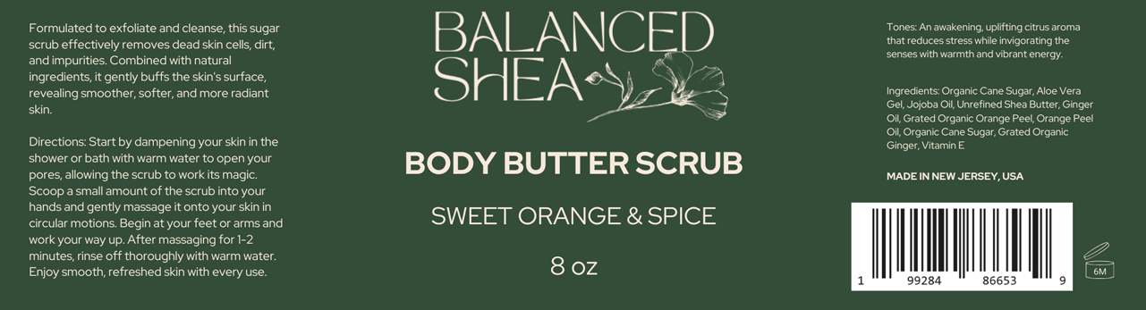 Sweet Orange & Spice Balanced Shea Body Butter Scrub